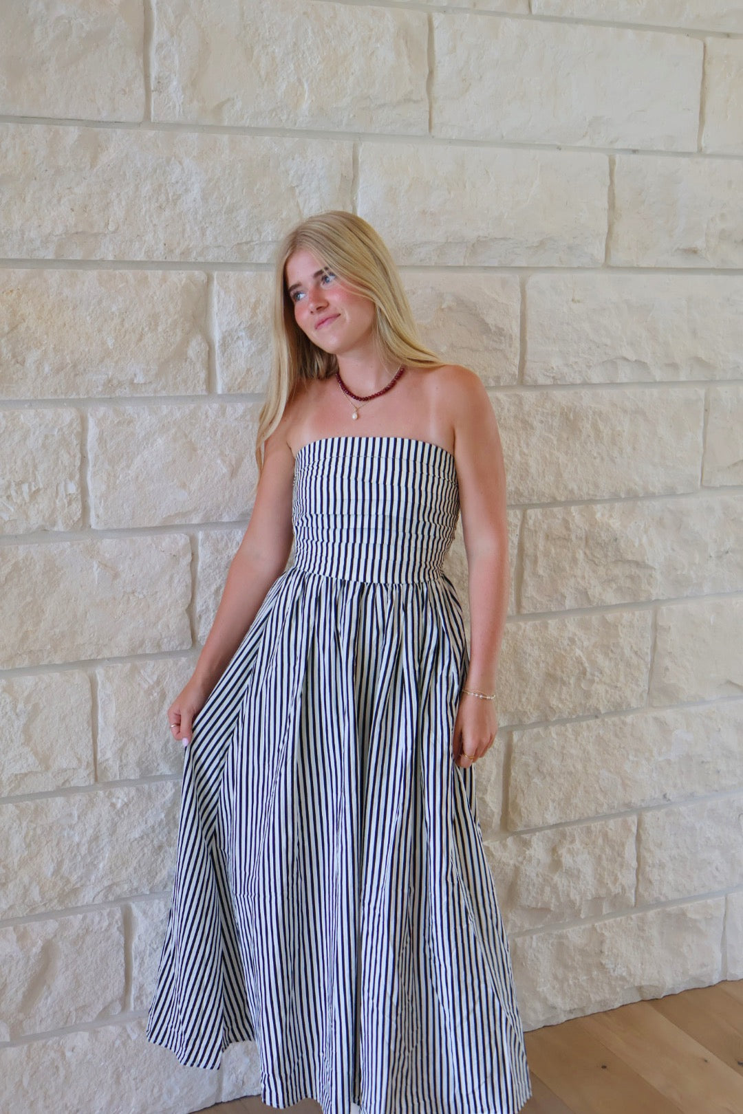 Black Gameday Stripe Dress