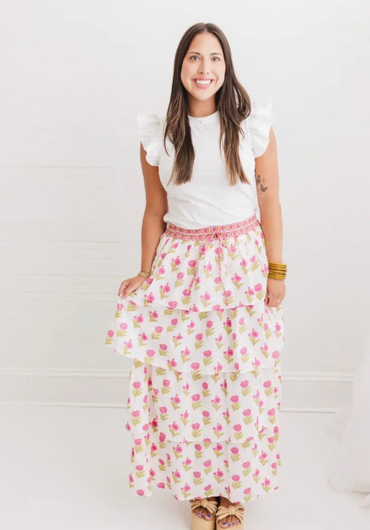 Pink Floral Skirt