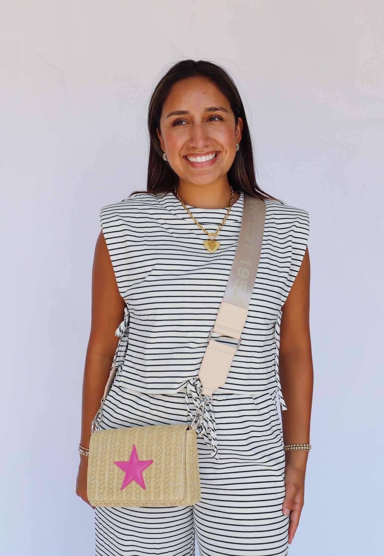 Vintage Havana Ibiza Pink Rafia Purse