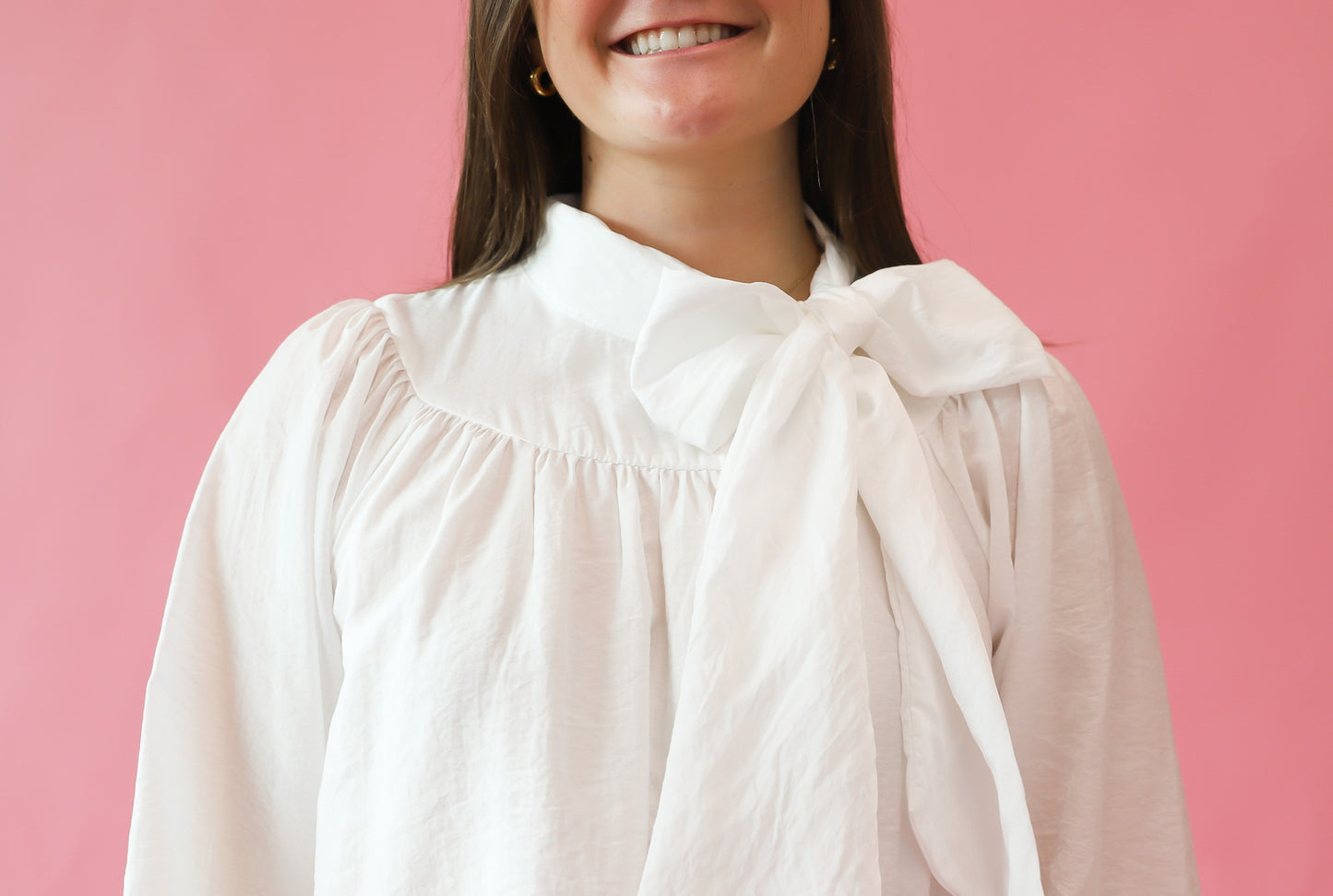 White Neck Tie Top