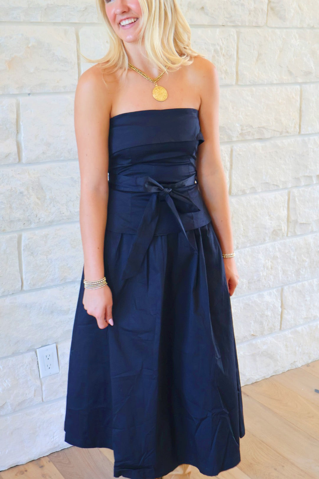Strapless Tie Dress - Black