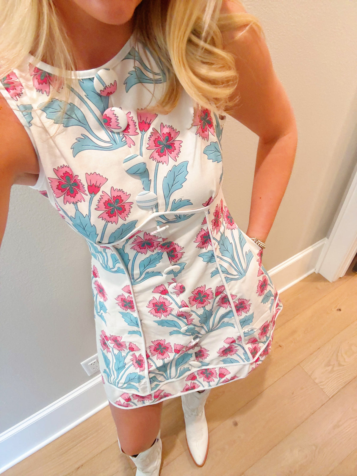 Floral Covered Button Mini
