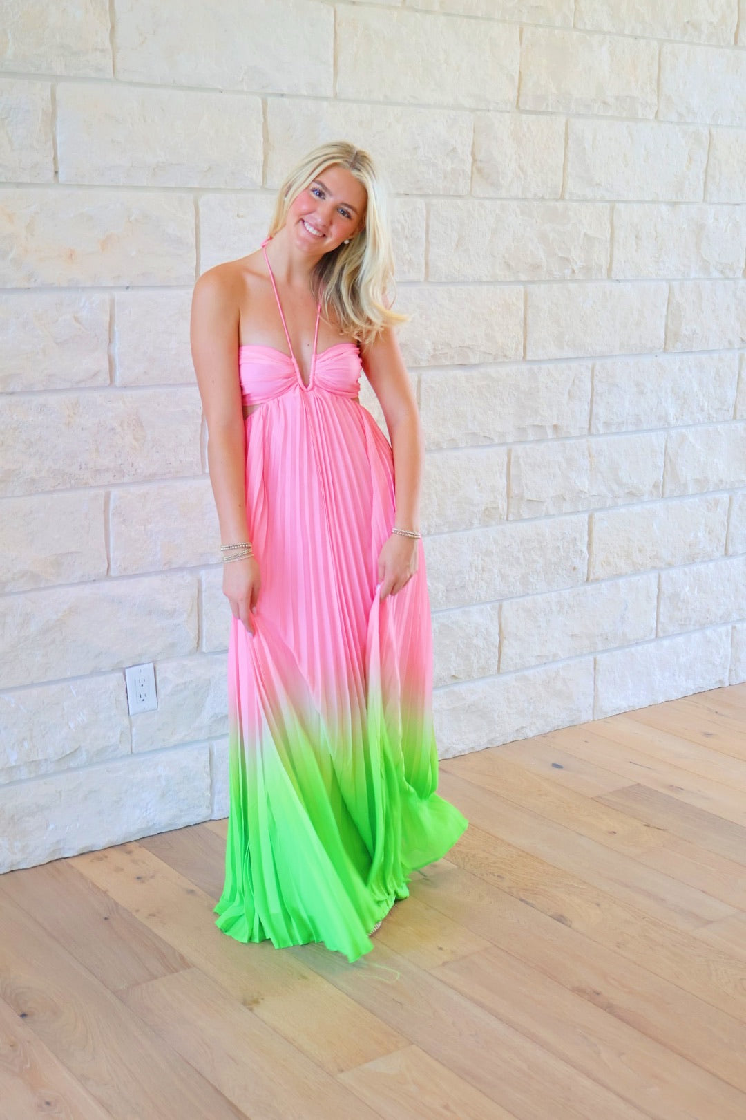 Ombre Maxi Halter Dress
