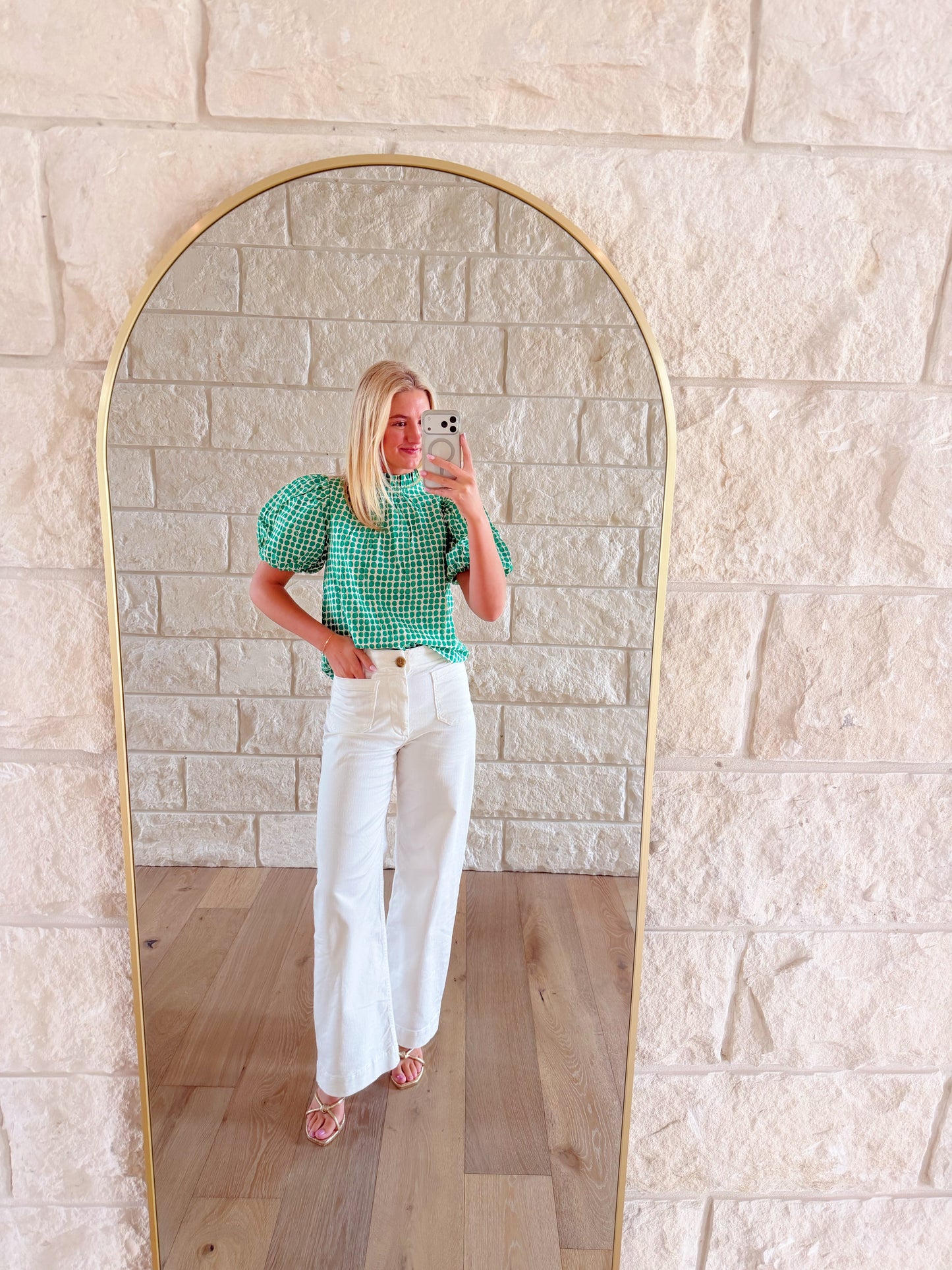 Green Puff Sleeve Top