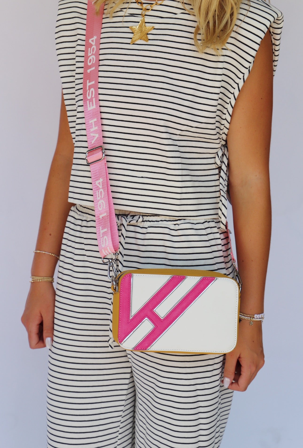 Vintage Havana Pink and Yellow Crossbody