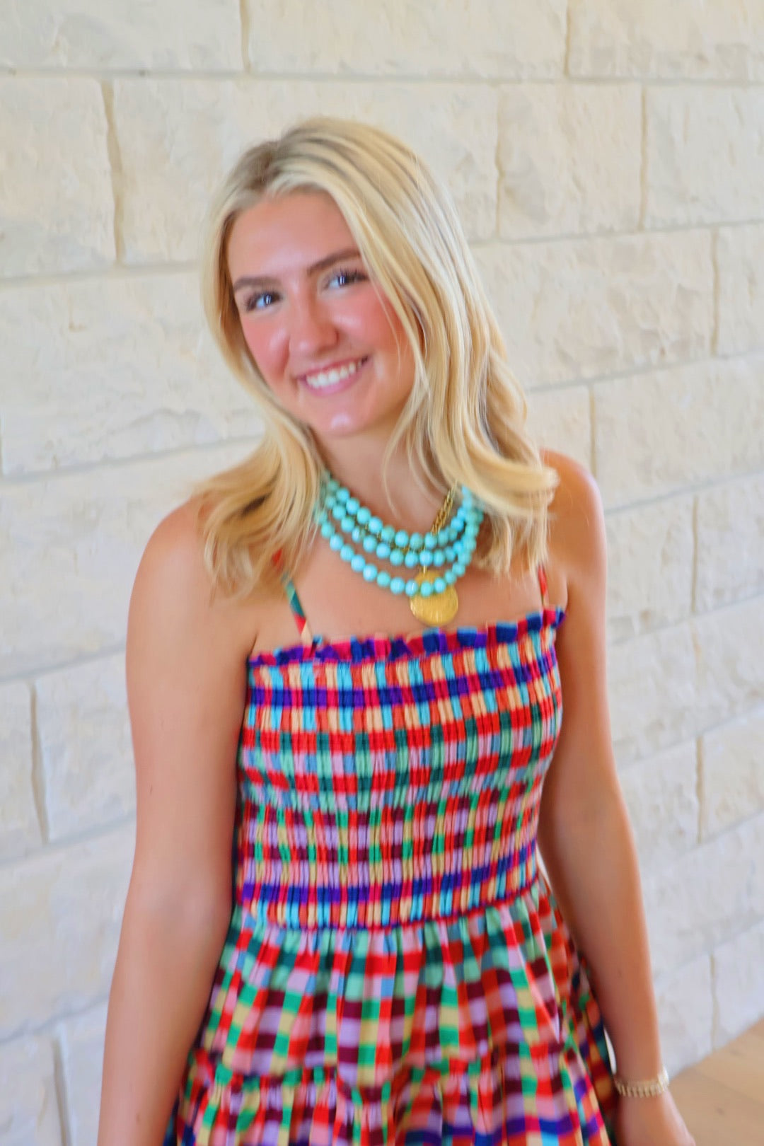 Plaid Tiered Maxi Dress