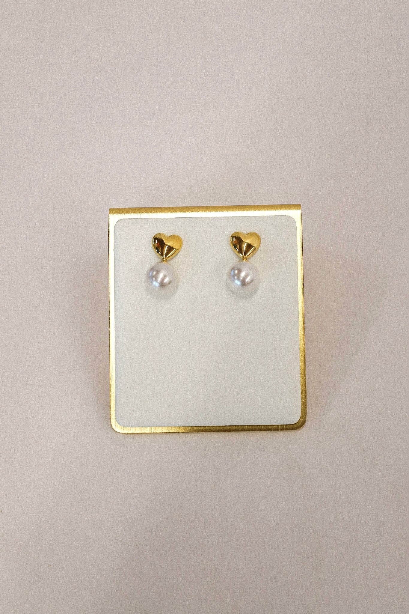 Heart Gold and Pearl earrings