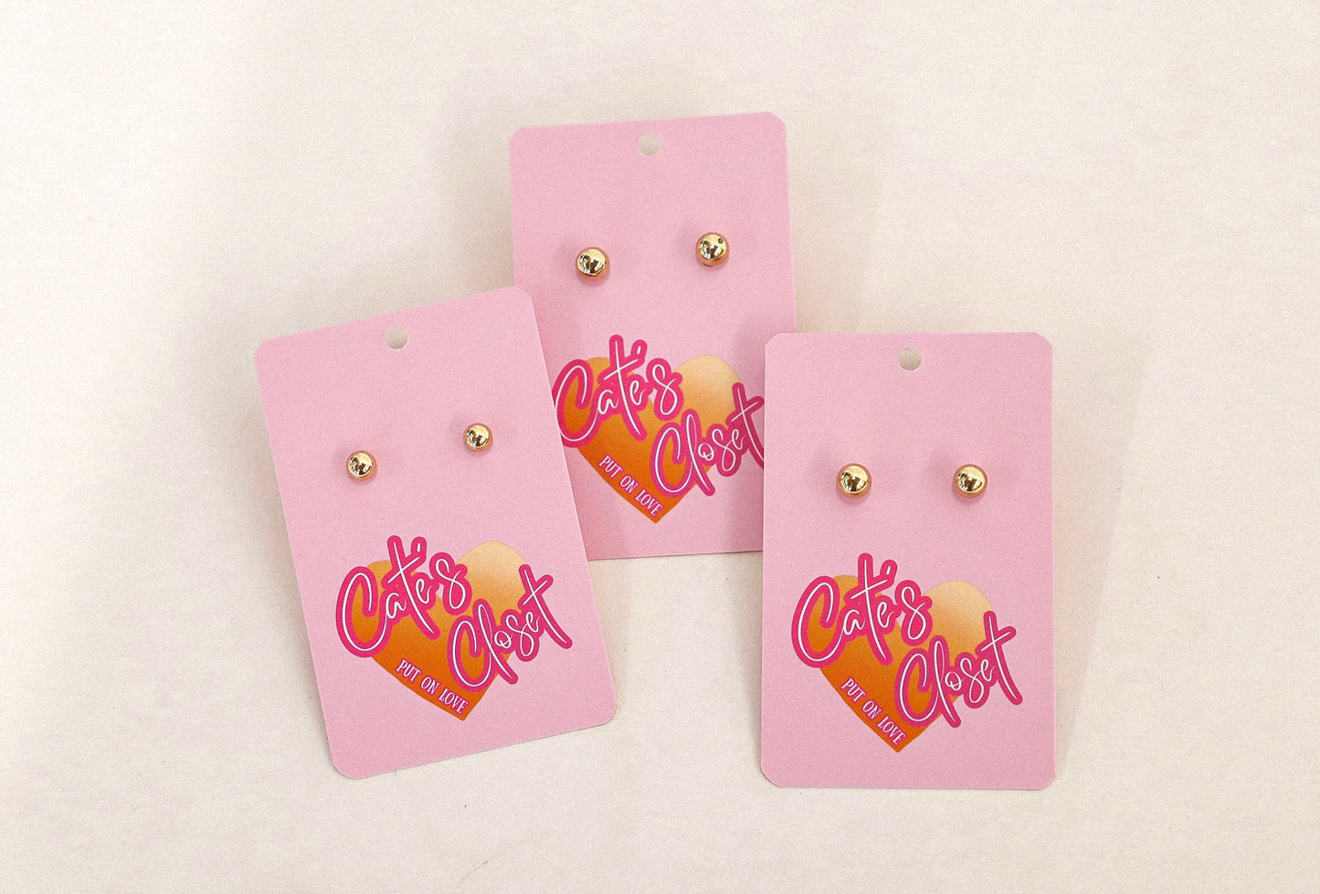 Golden stud earrings