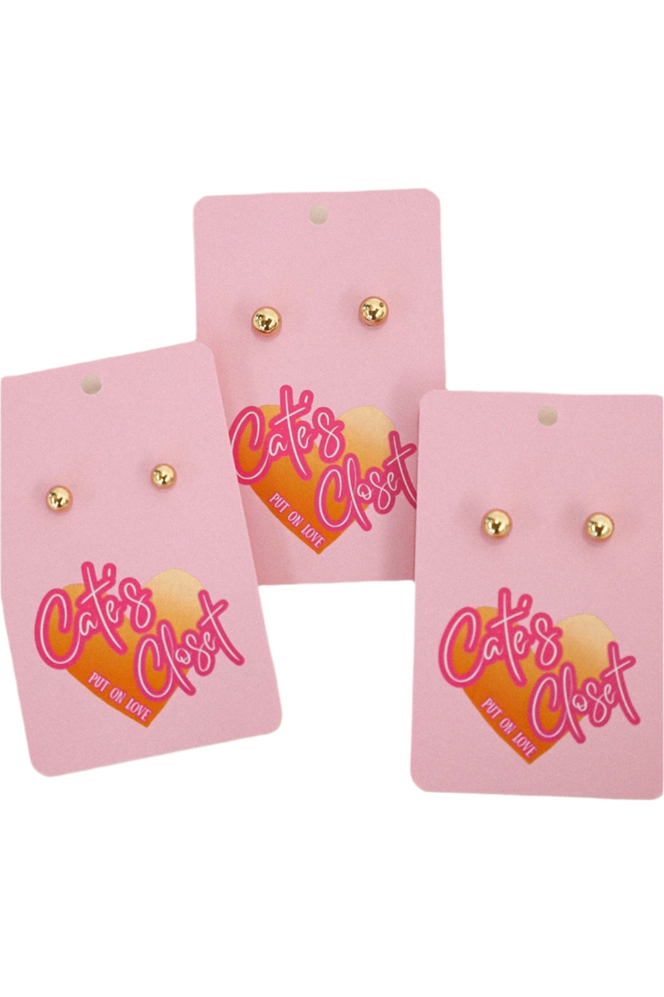 Golden stud earrings