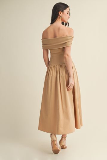 Off The Shoulder Beige