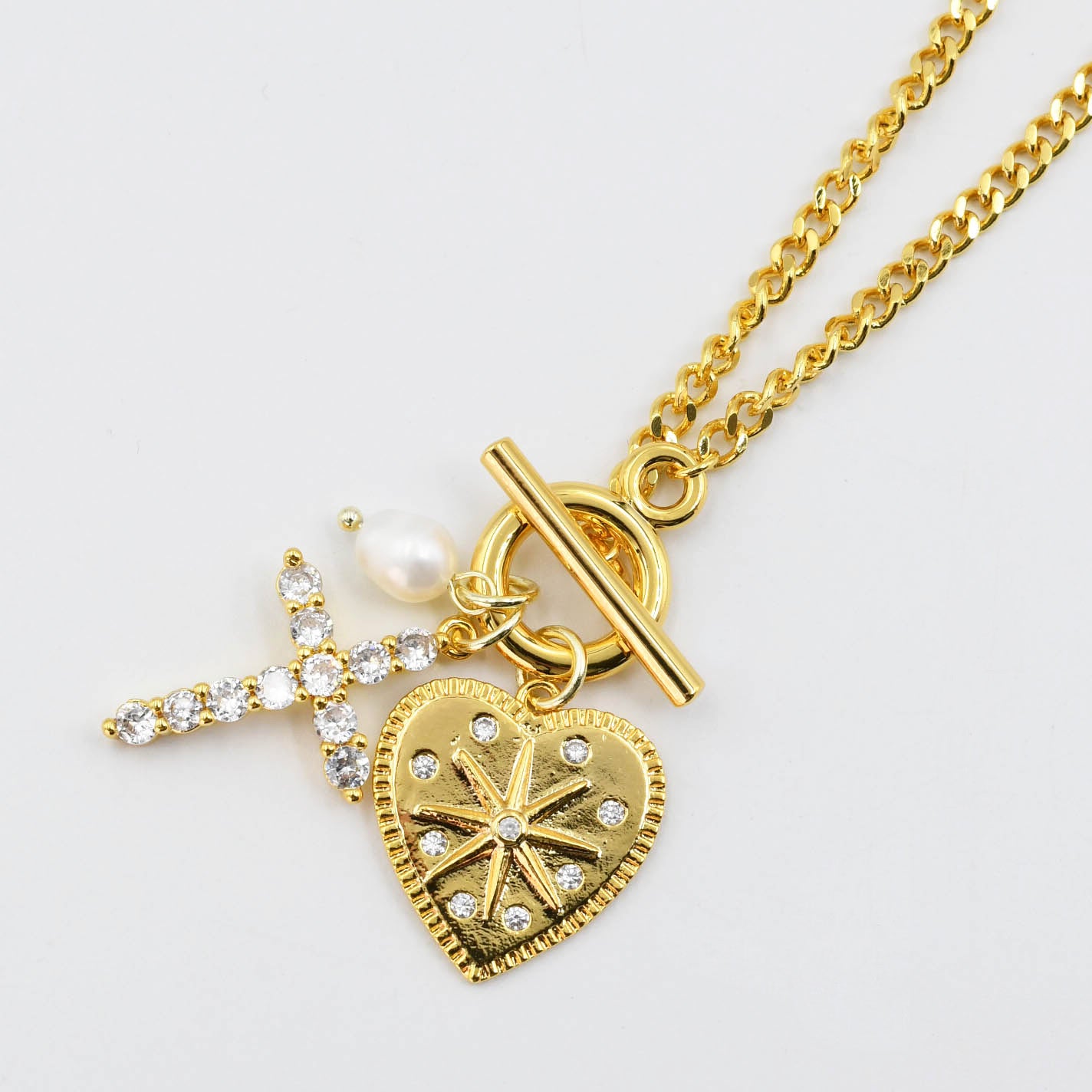 Crystal Heart Charm Necklace