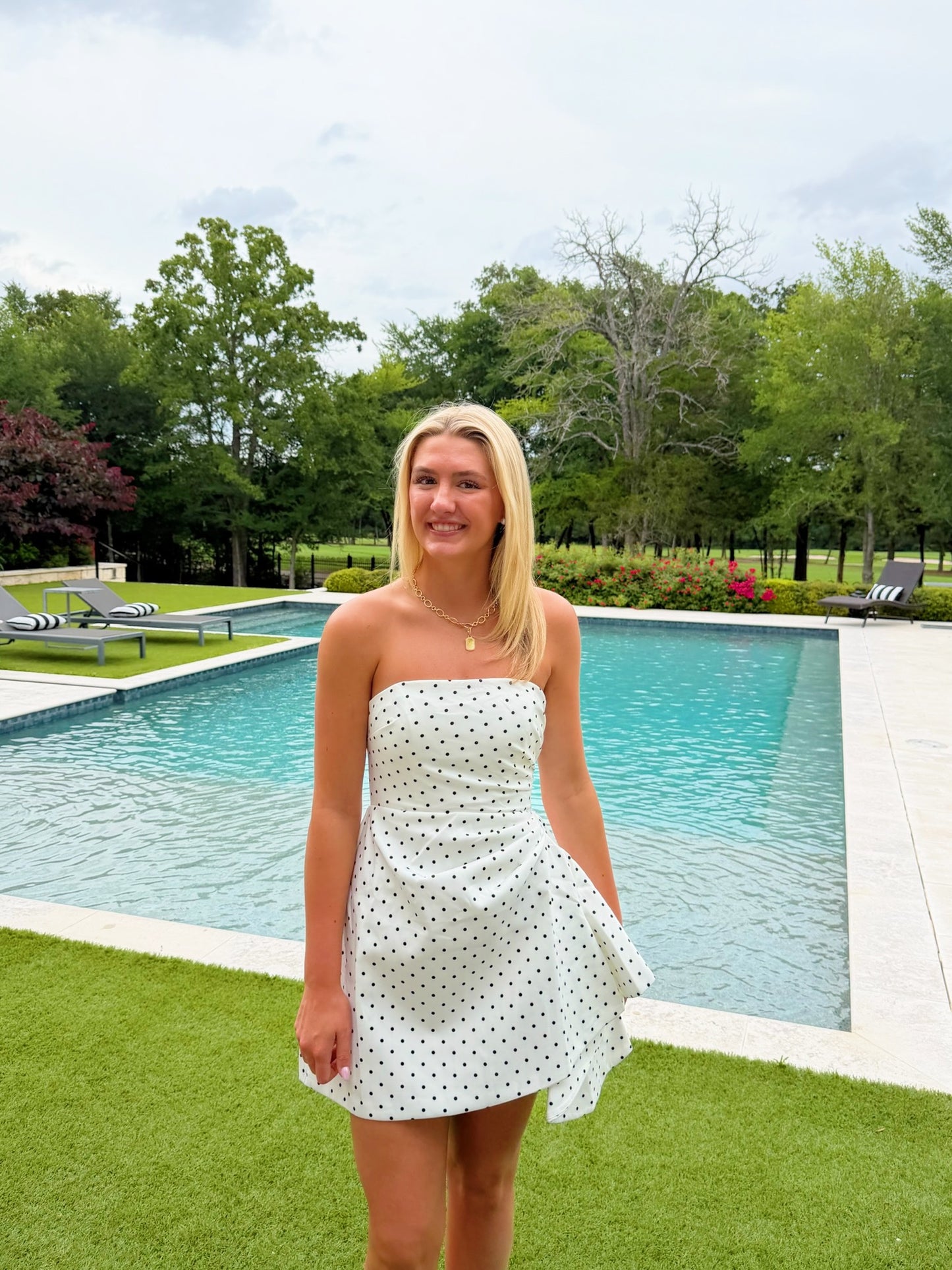 Fancy White Polka Dot
