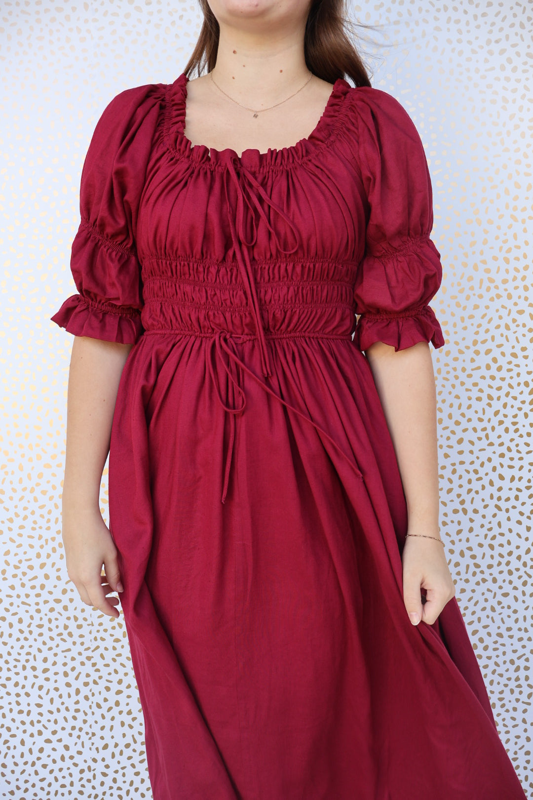 Smocked Maroon Dress