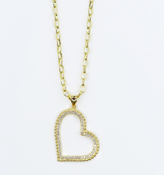 Diamond Open Heart Necklace