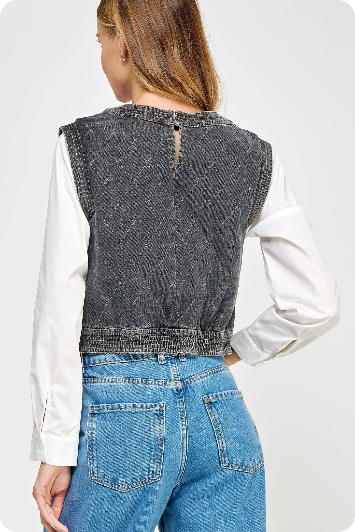 Quilted Denim Top