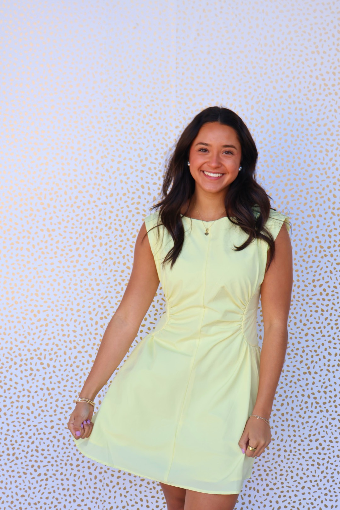 Yellow Ruched Dress