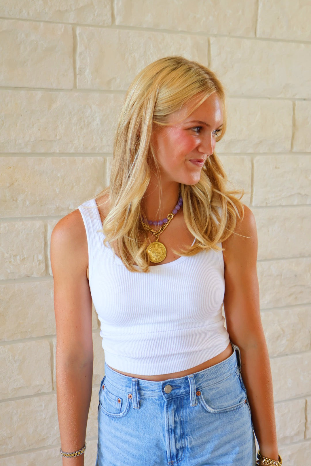 White ribbed Tank