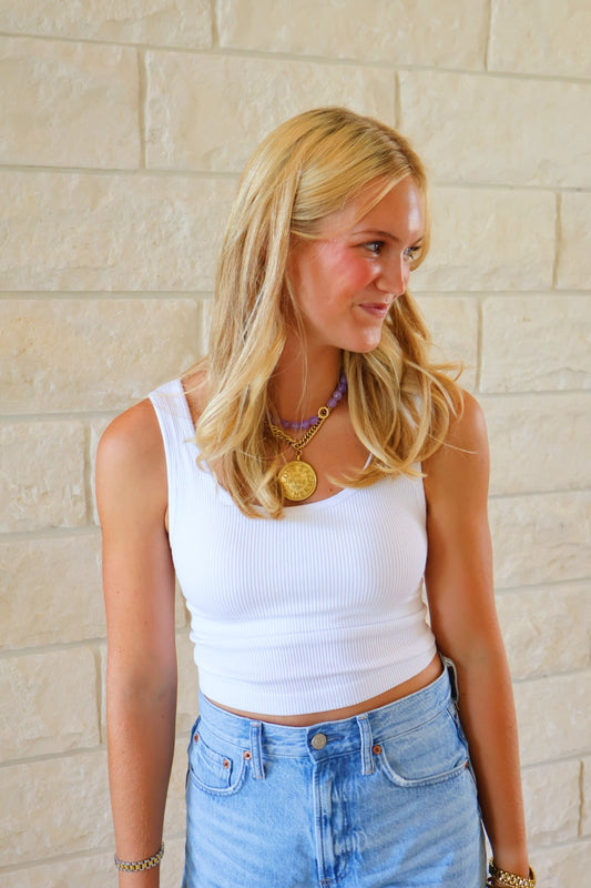 White ribbed Tank