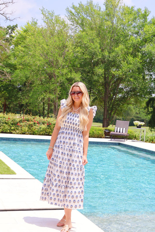 White Orchid smocked dress