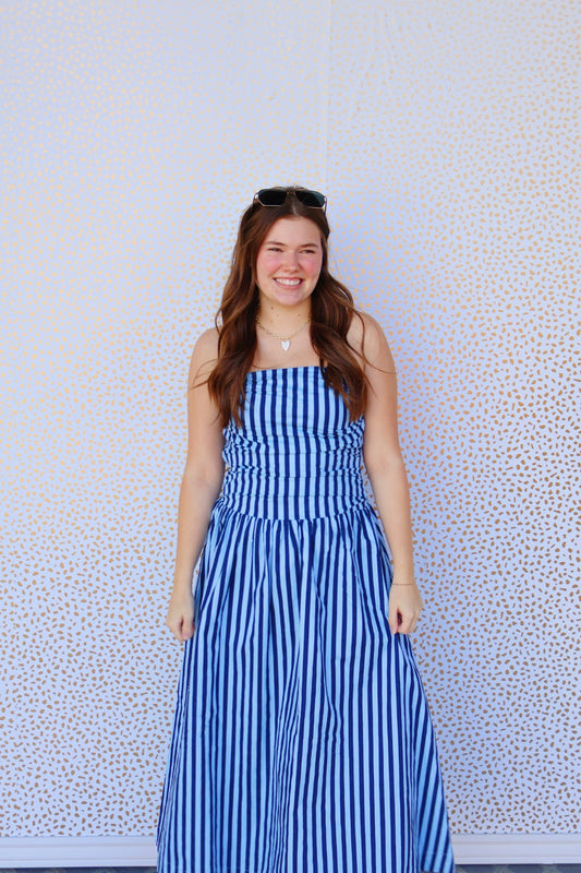 Striped Strapless Dress