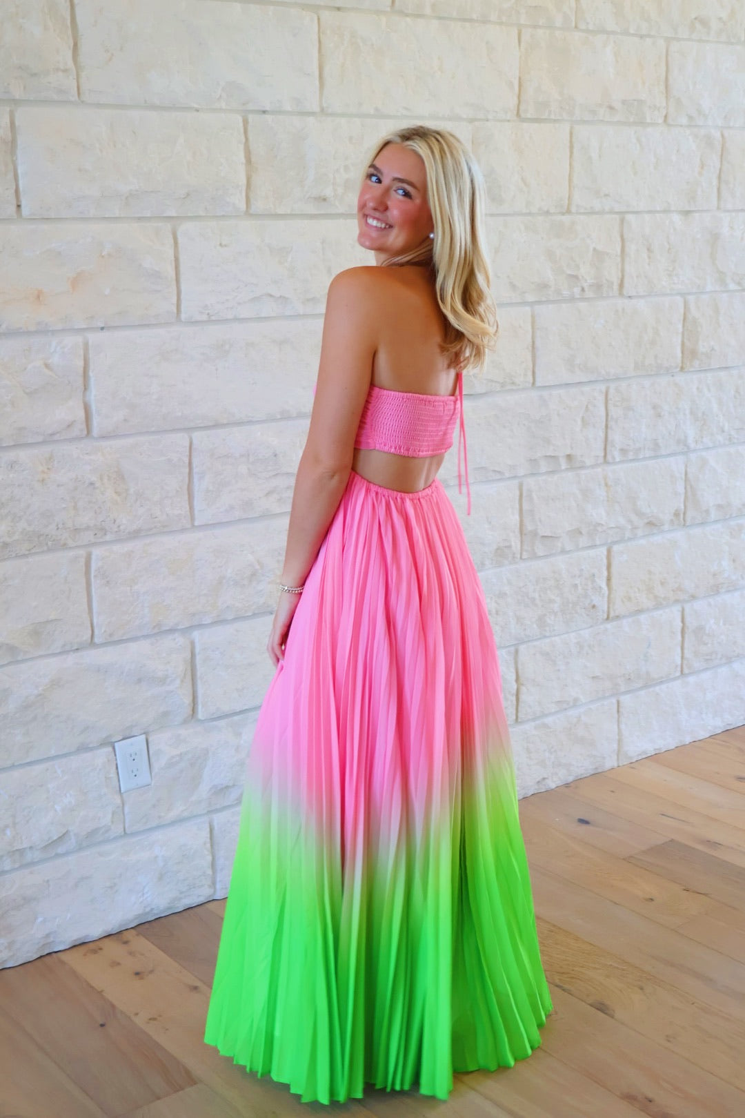 Ombre Maxi Halter Dress