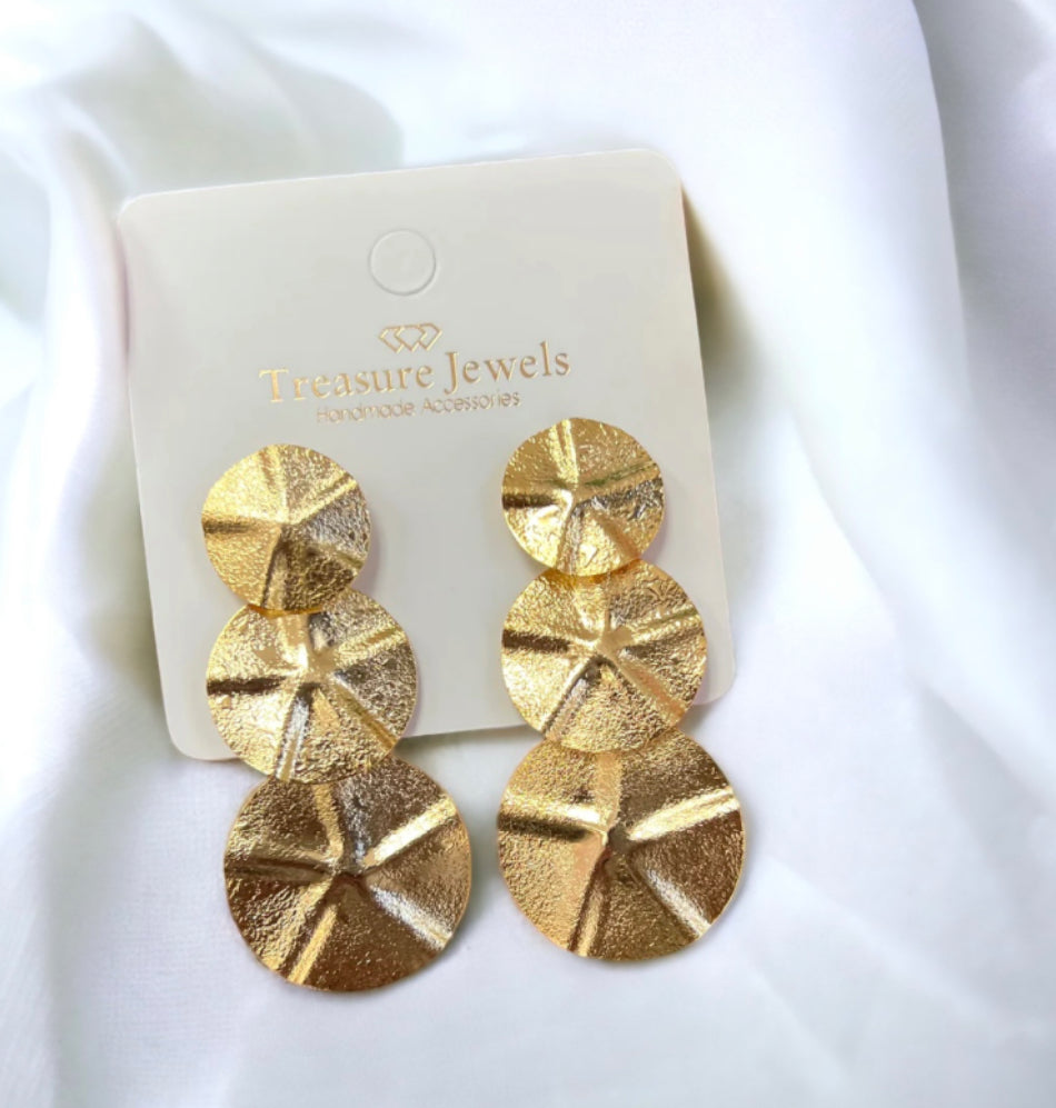 Triple Round Earrings