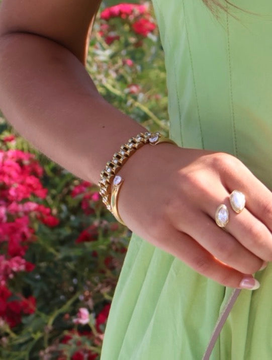 gold diamond cuff
