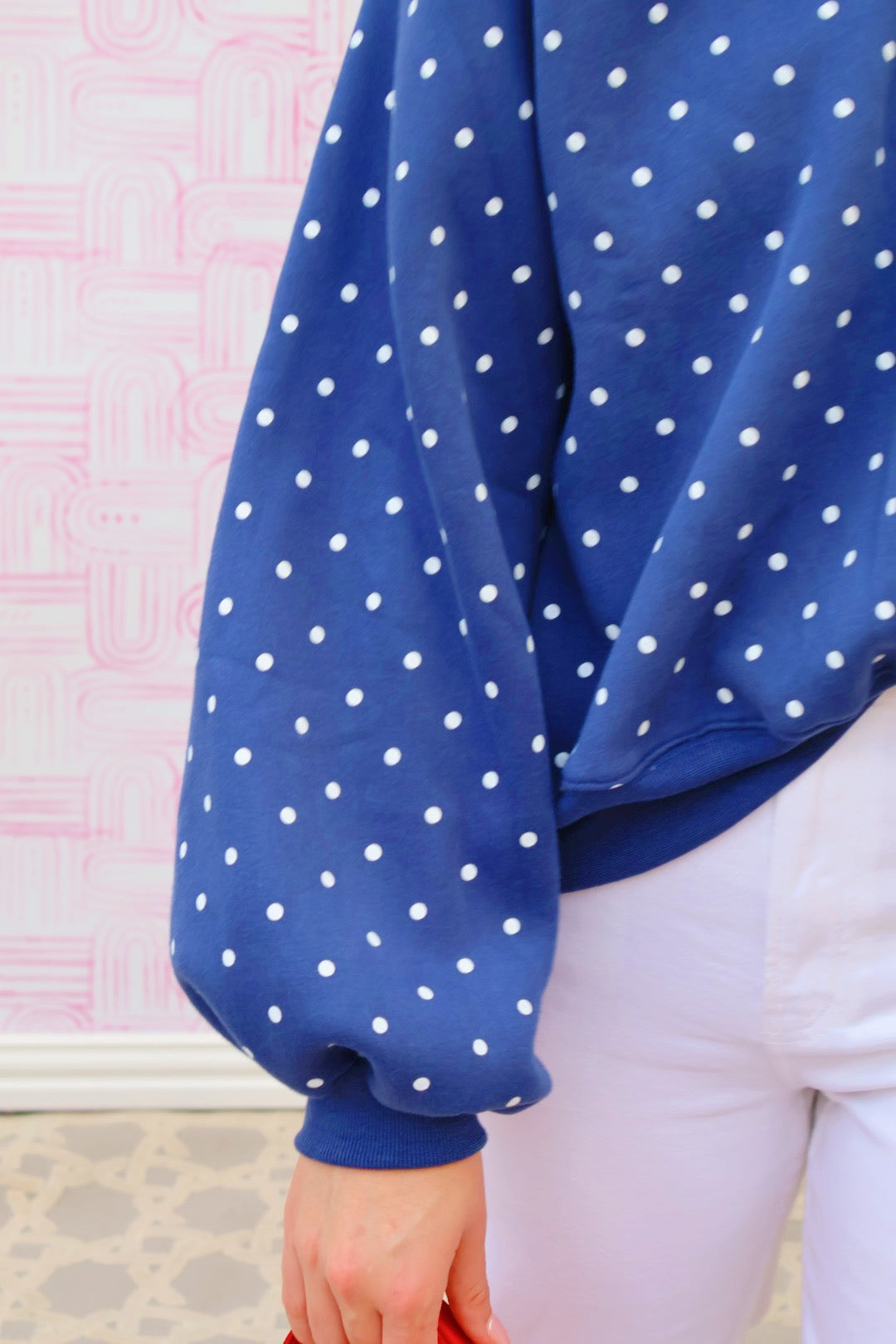 Polka Dot Snap Button Navy