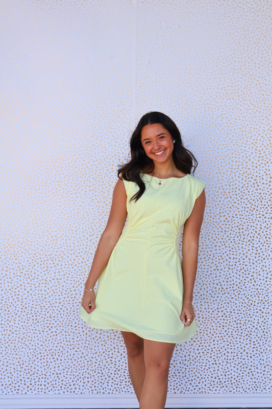 Yellow Ruched Dress