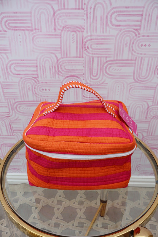 Striped Cosmetics Bag