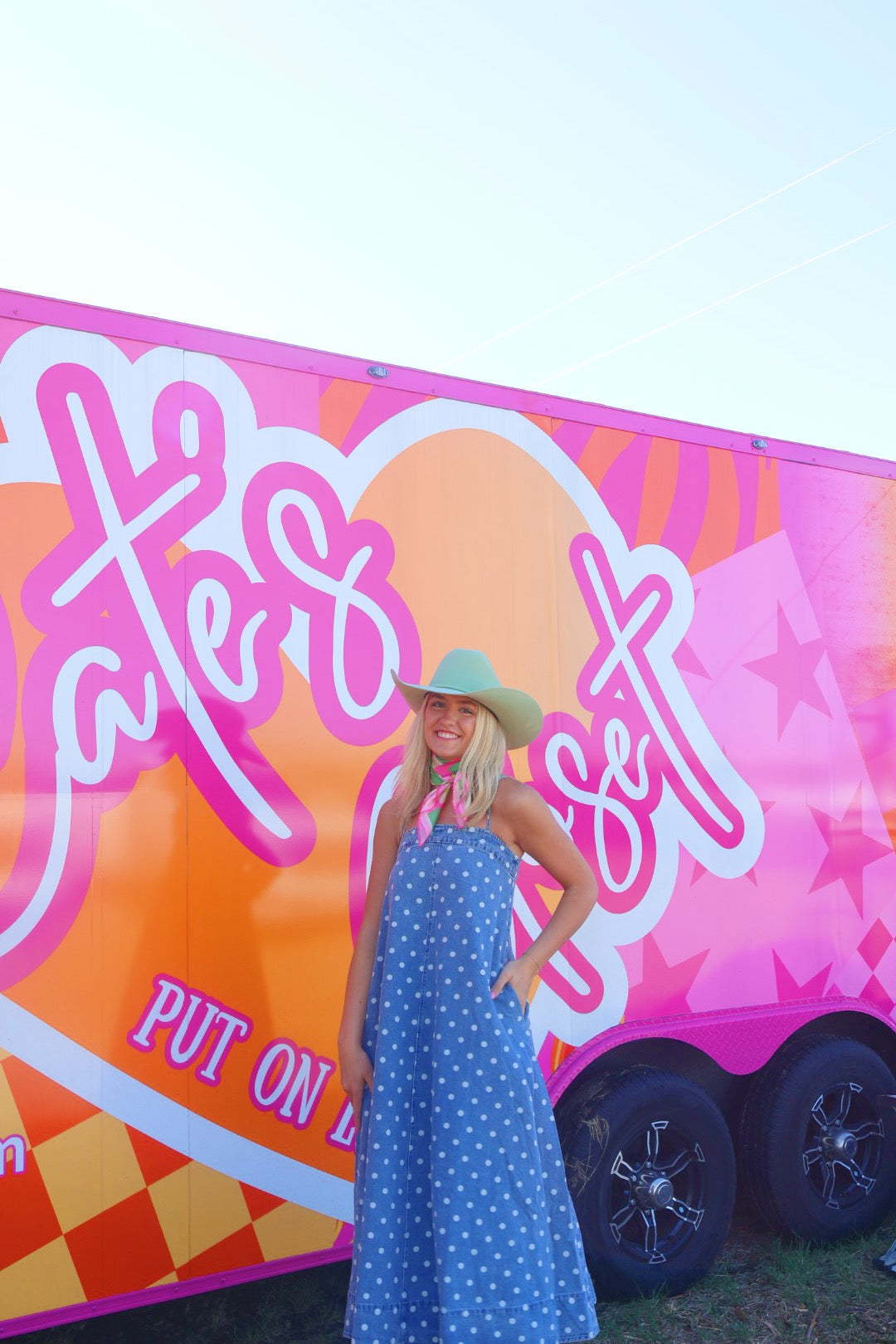 Denim Polka Dot Dress