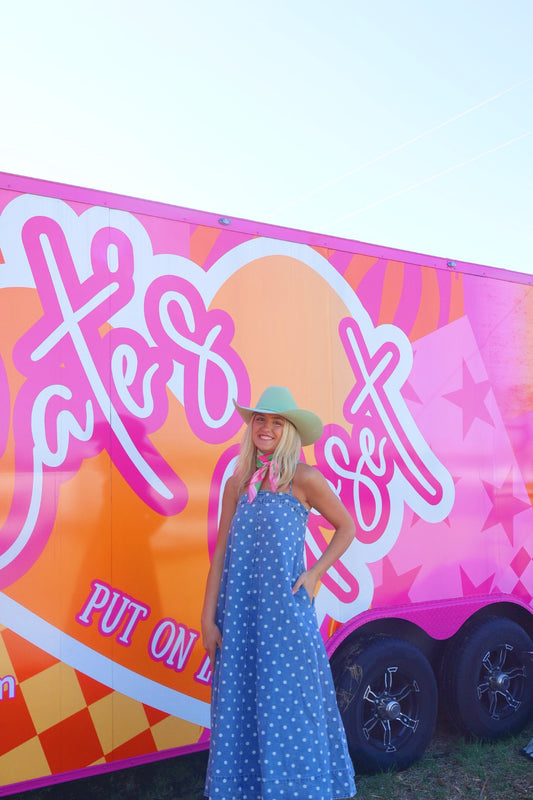 Denim Polka Dot Dress