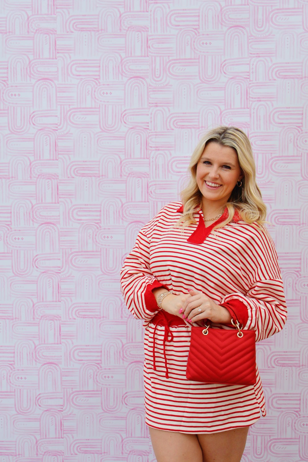 Red & White striped set