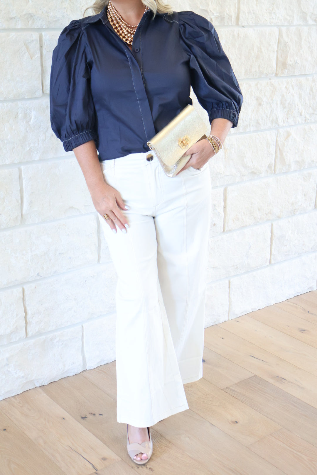 High Rise Stitched Pants