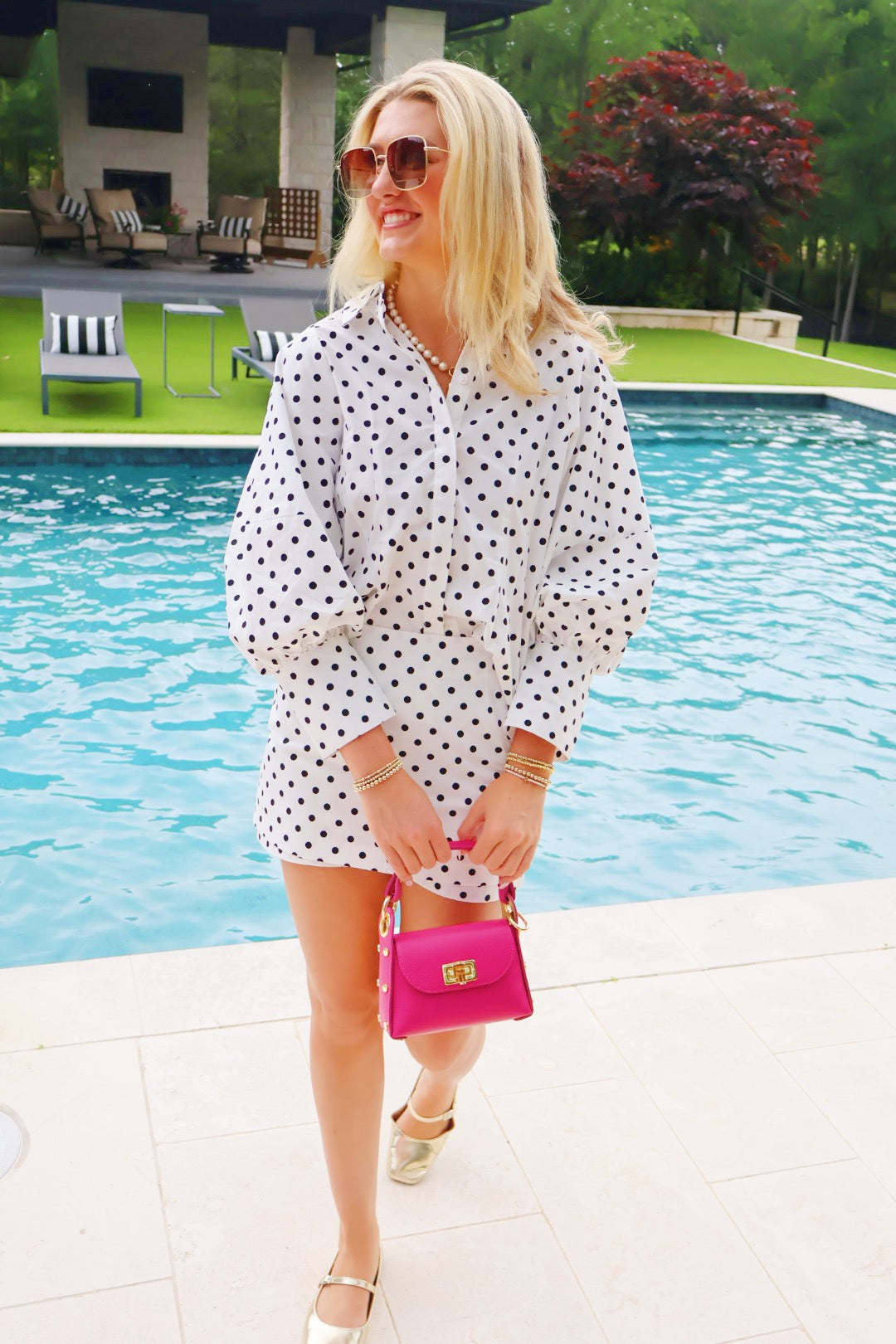 Polka Dot Puff Top