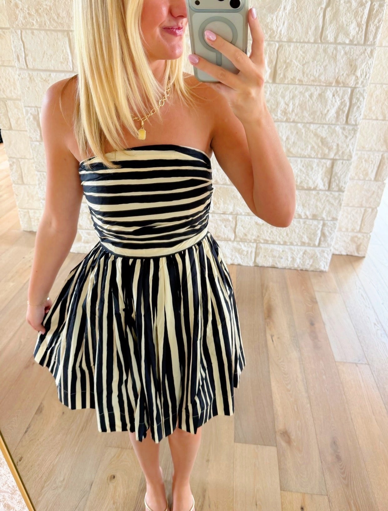 Black and white Strapless dress