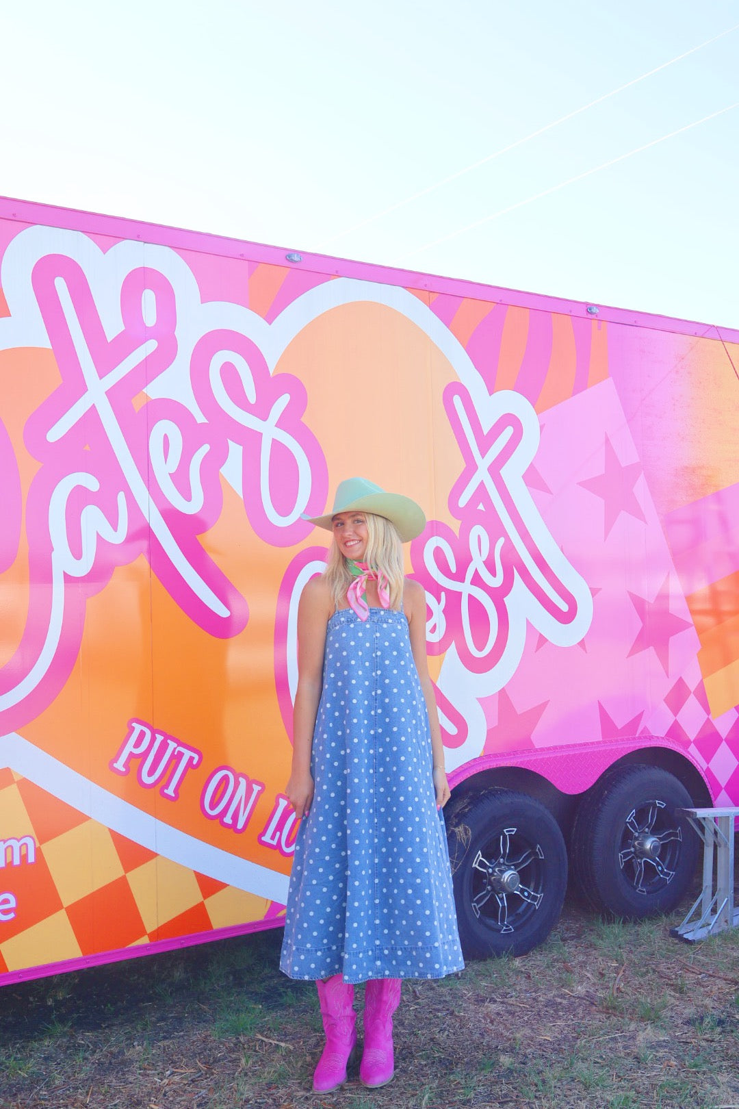 Denim Polka Dot Dress
