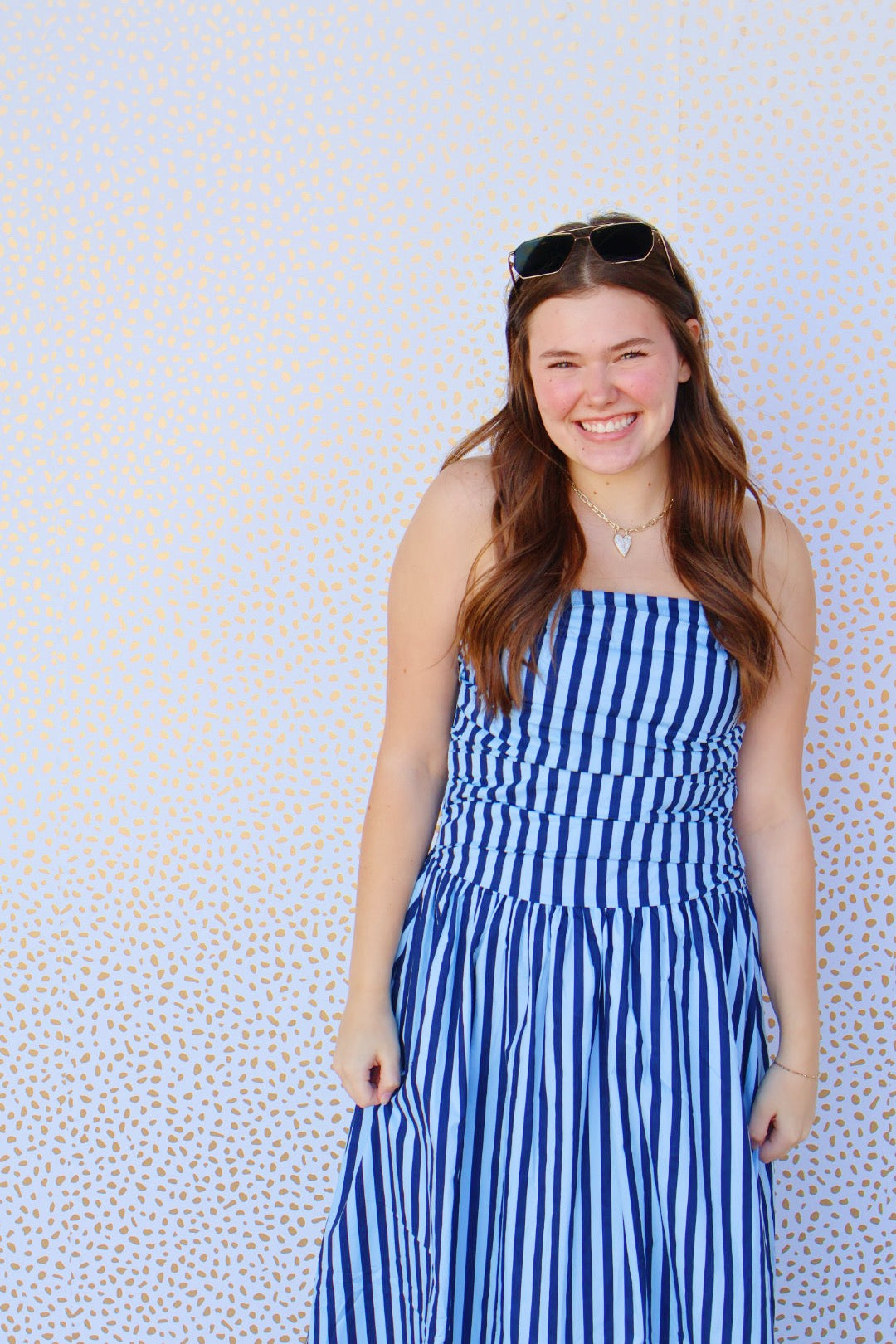 Striped Strapless Dress