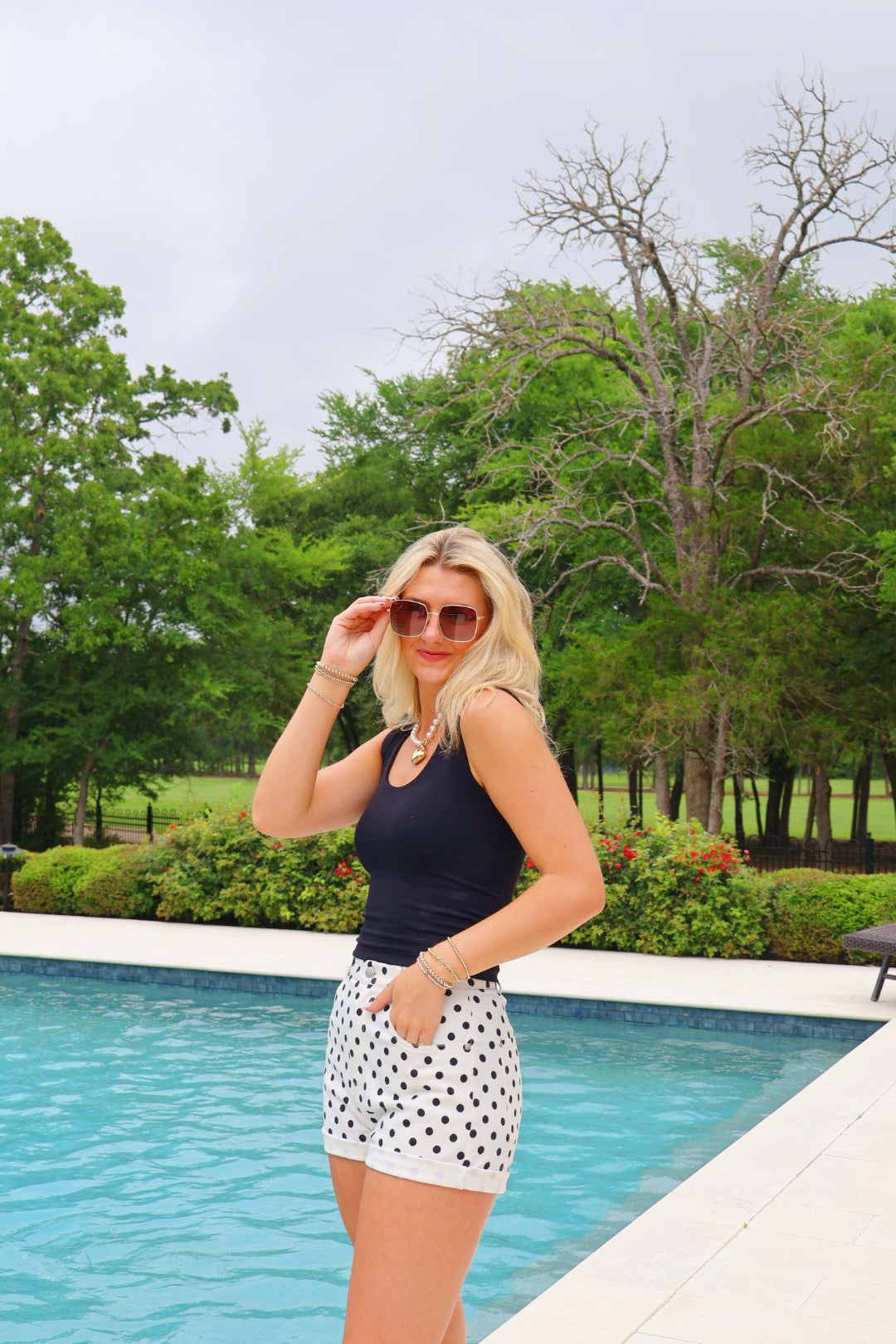 Polka dot Jean Shorts