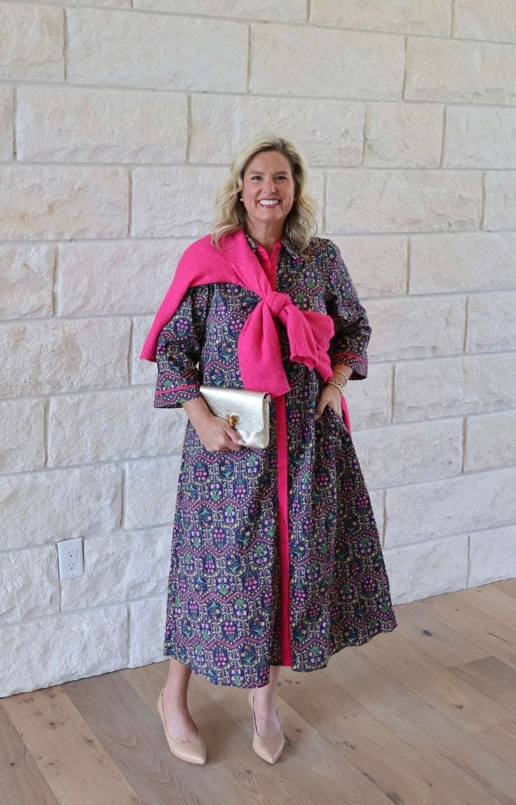 Navy & Magenta Caftan