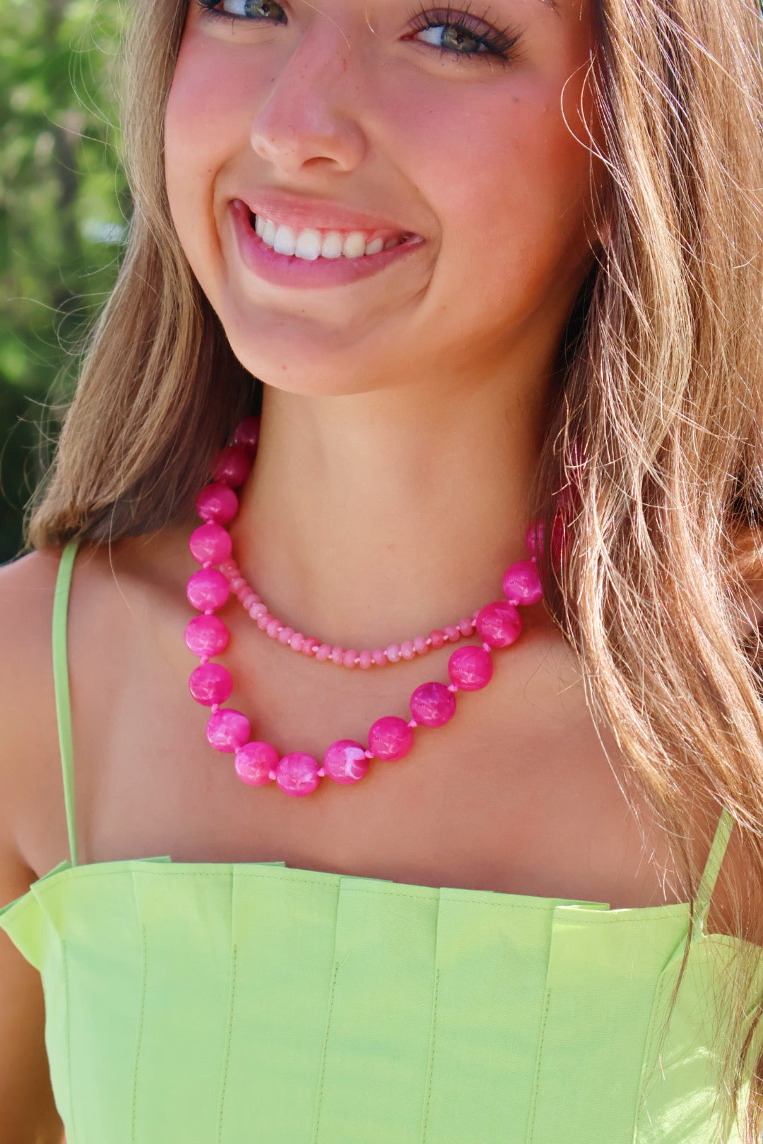 Pink Small Bead Necklace