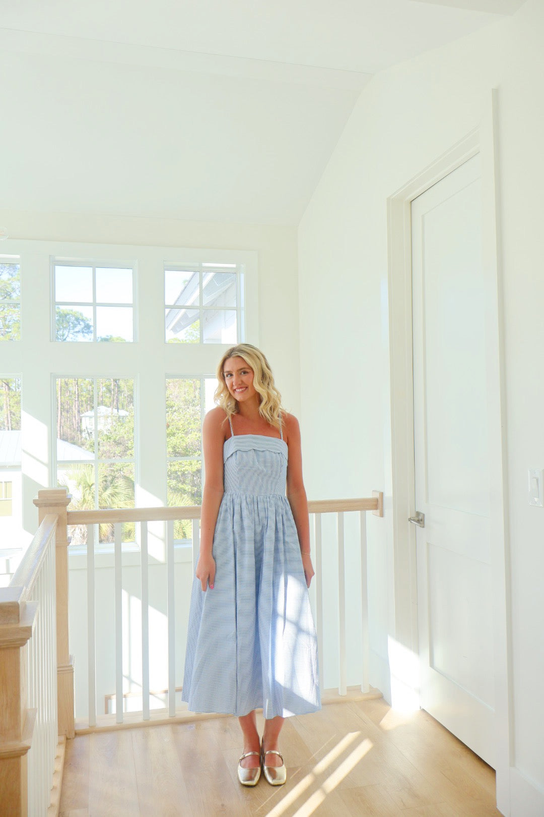 Blue Scalloped Dress