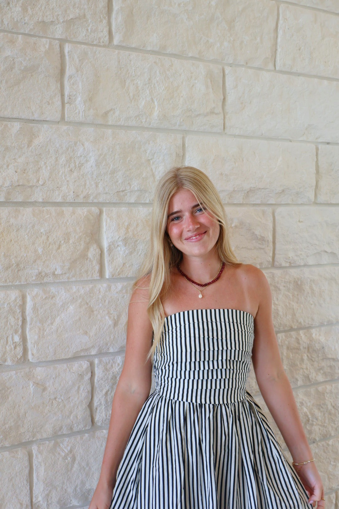 Black Gameday Stripe Dress