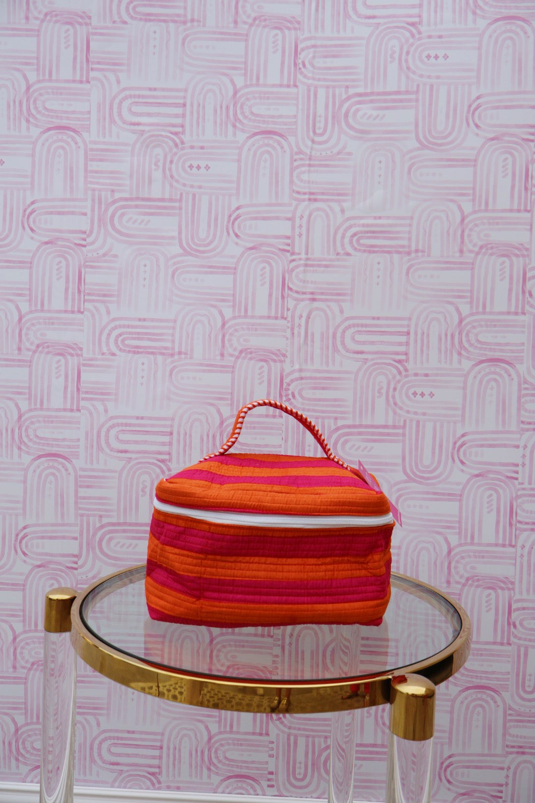 Striped Cosmetics Bag