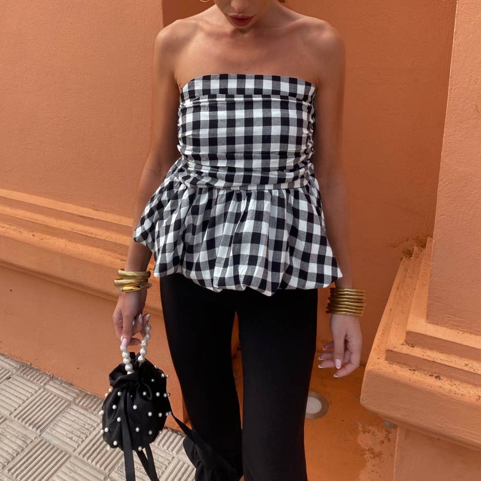 Gingham Bubble top
