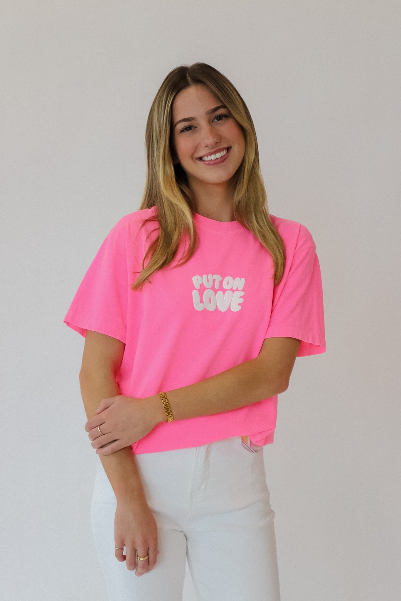 Hot Pink Put On Love Tee