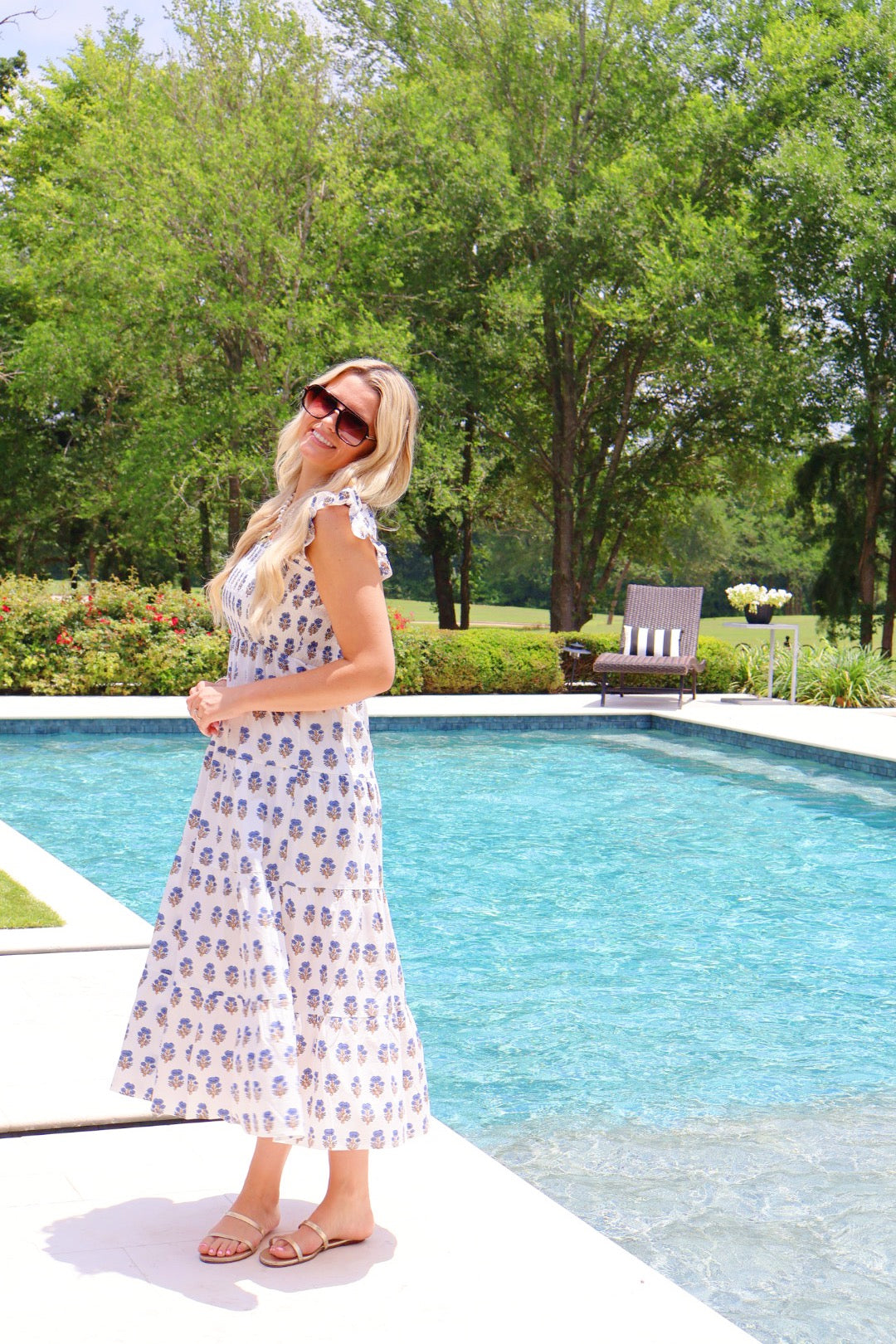White Orchid smocked dress