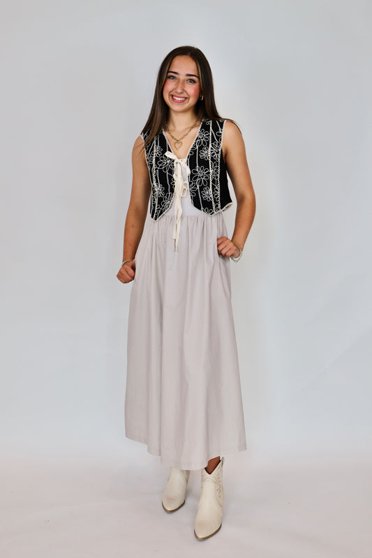 Everyday Elegance Stretch Top Midi Dress