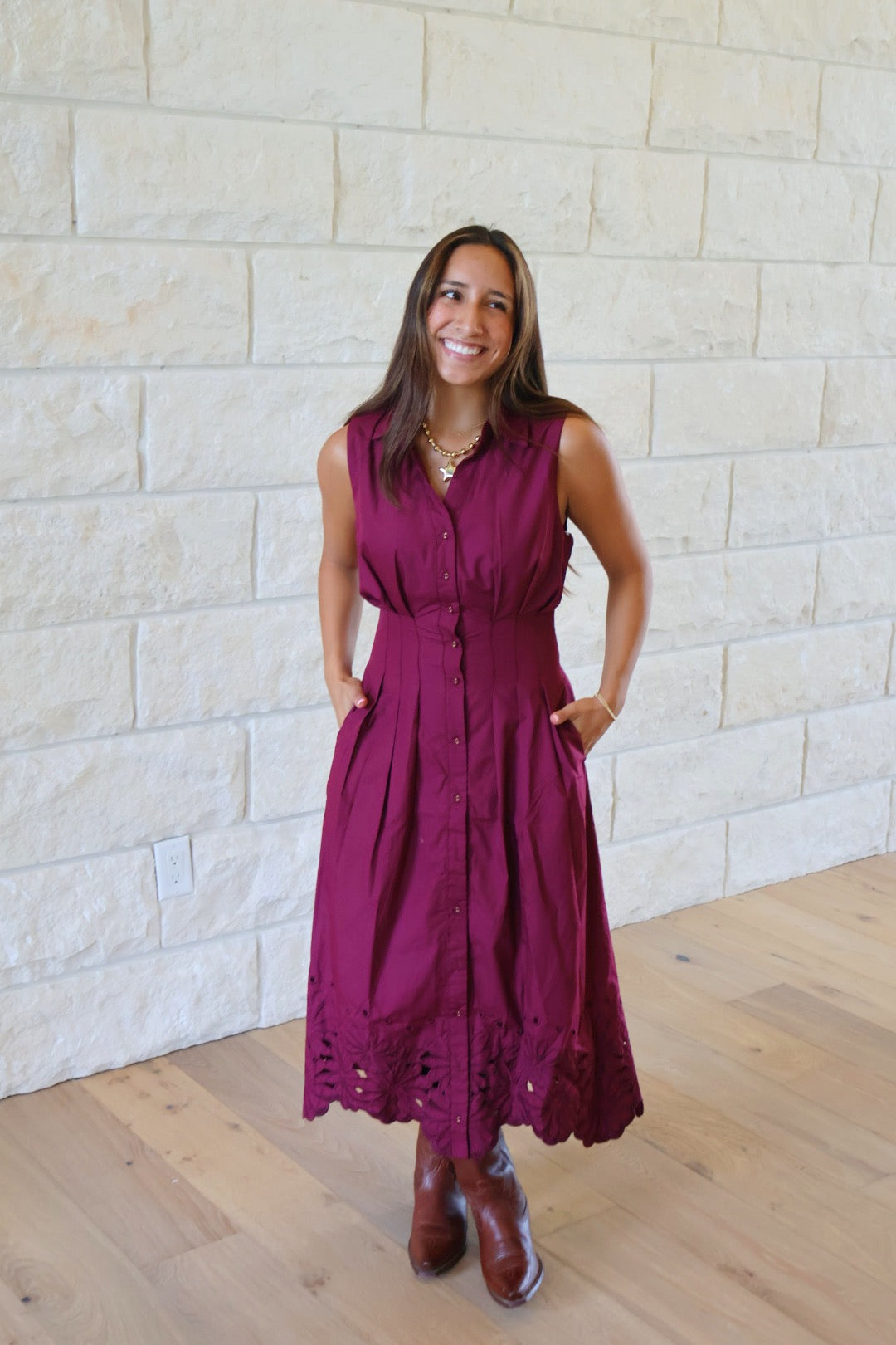 Maroon Sleeveless Dress