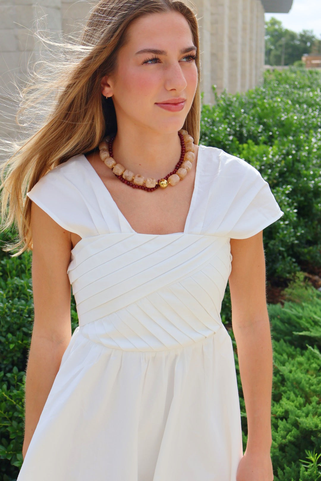 Taupe Beaded Necklace